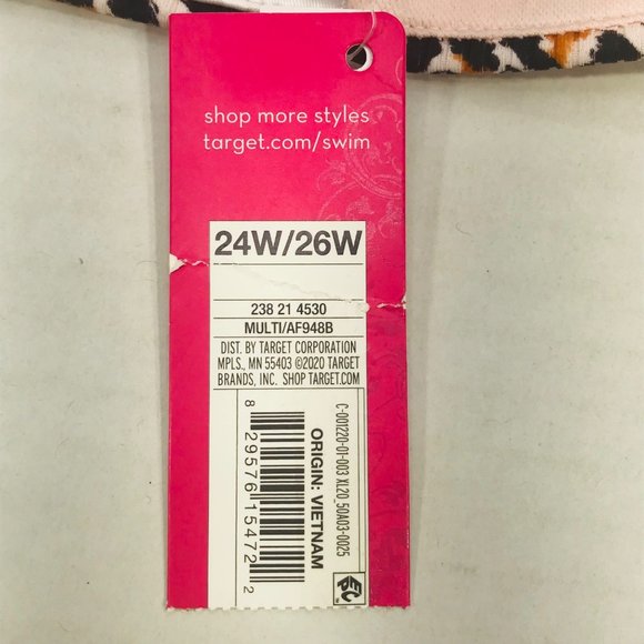 Xhilaration Women's Sz 20W/22W High Leg High Waist Swim Bottom Animal Print New - Picture 4 of 9